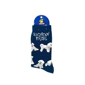 Top Paw Bichon Frise Dog Breed Socks Womens One Size 6-11 Blue NEW